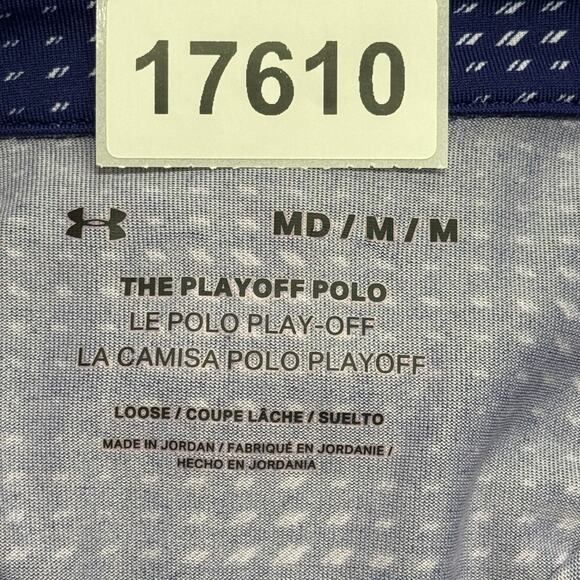 Under Armour Shirt Mens Medium Blue Playoff Polo 2.0 Short Sleeve Stretch Golf - Picture 9 of 9
